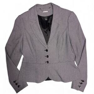 White House Black Market Houndstooth Peplum Blazer size 8